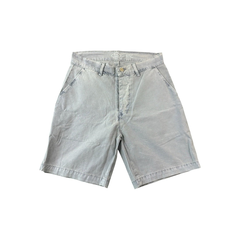 Alex Crane Blue Gray Organic Cotton Button Fly Mens Chino Short 28 NWOT